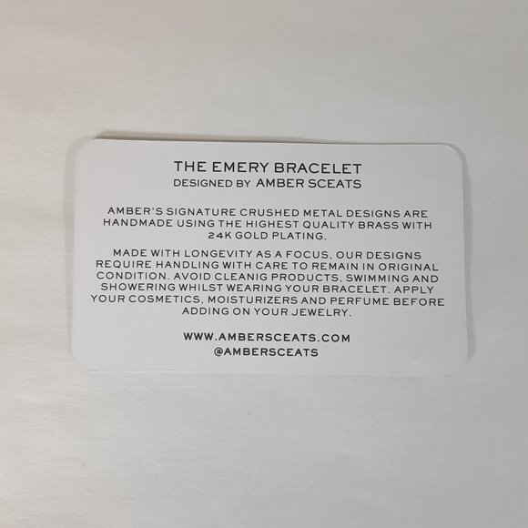 AMBER SCEATS 24K GOLD PLATED EMERY ADJUSTABLE CUFF BRACELET BRAND NEW - Picture 9 of 9